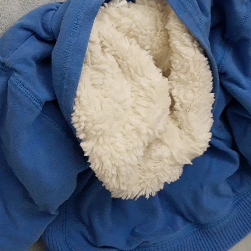 Baby Gap Logo Sherpa Lined Zippered Hoodie Jacket 6-12 mos